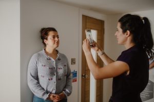 Taking before photo of patient